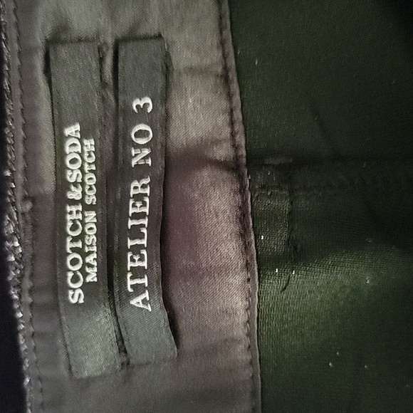 NWT Scotch & Soda black sparkly velvet stripe pants - Picture 8 of 10